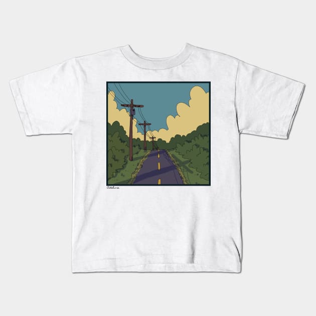 Peaceful Drive Kids T-Shirt by greenishsapphire